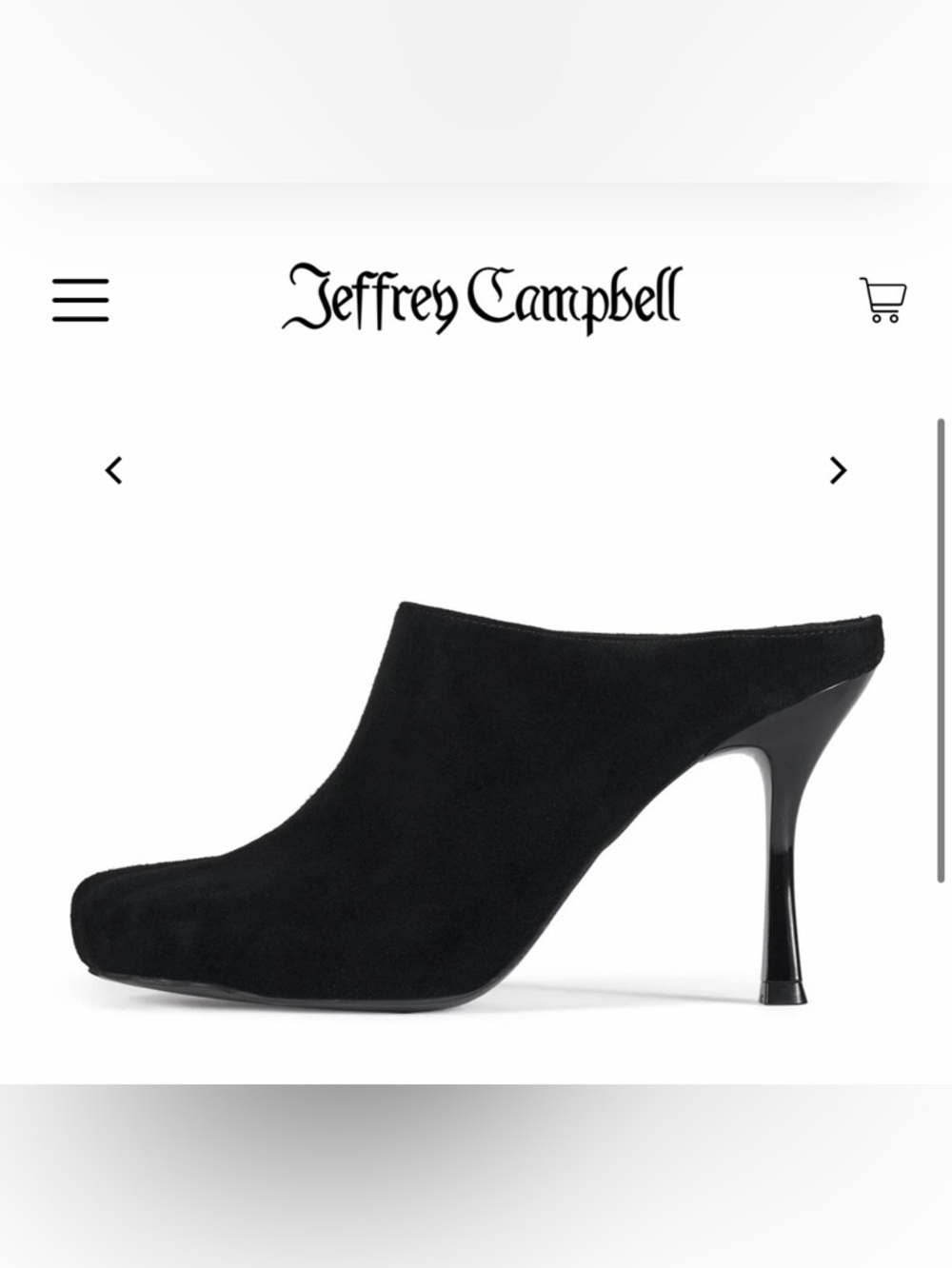 Jeffrey Campbell Black Suede Slip-On Mules